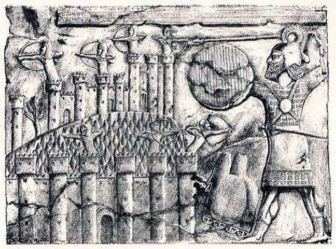 Taking of a town in Urartu by the Assyrians Taking of a town in Urartu by the Assyrians; Drawn by Faucher-Gudin, from the drawing by Botta